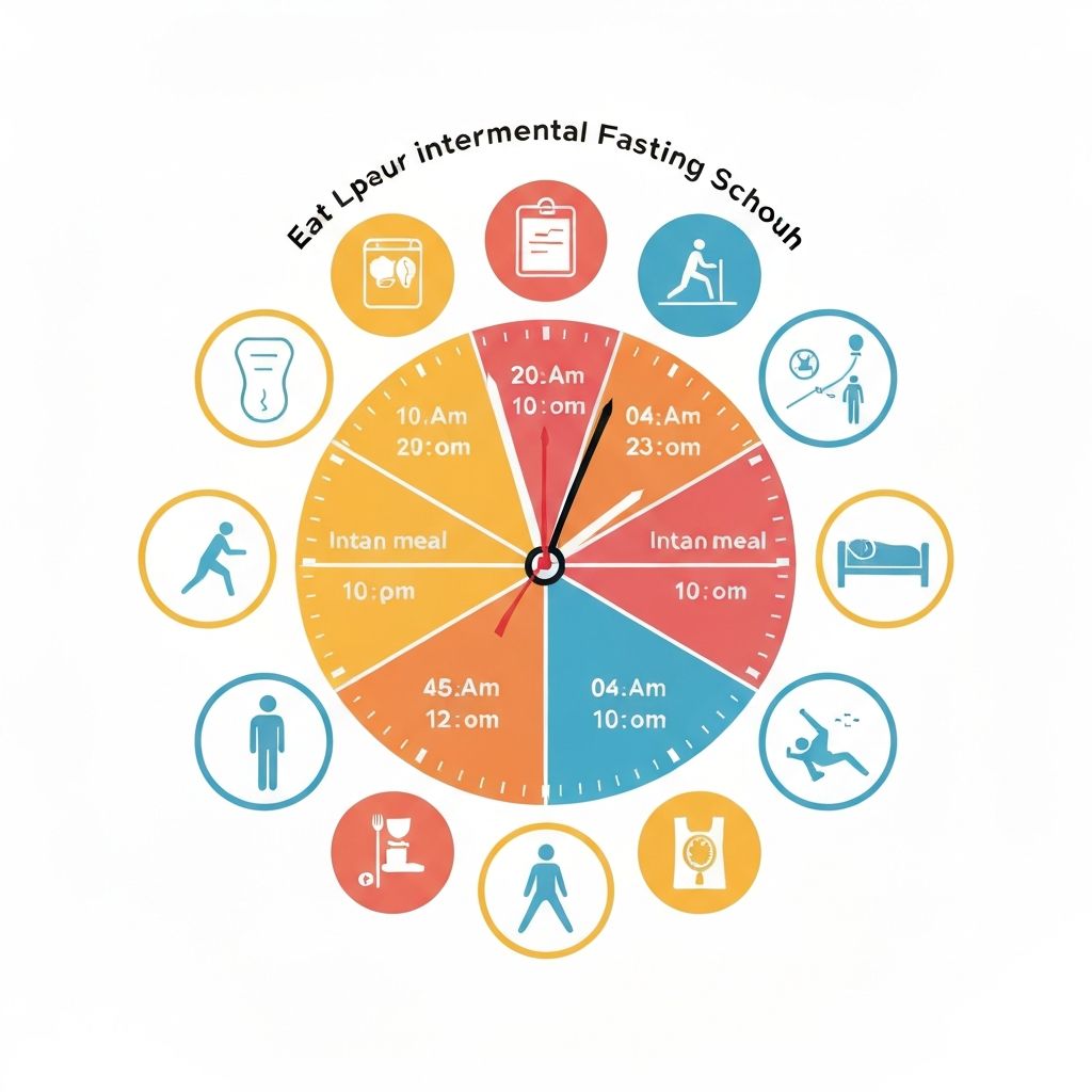 Intermittent fasting daily schedule concept