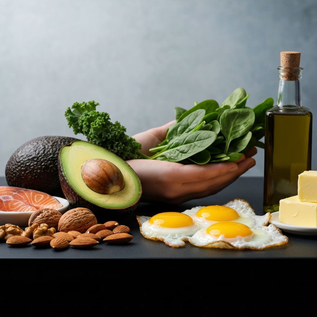 Keto-style foods arrangement